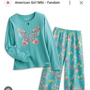 American Girl Turquoise Butterfly Pajama Set